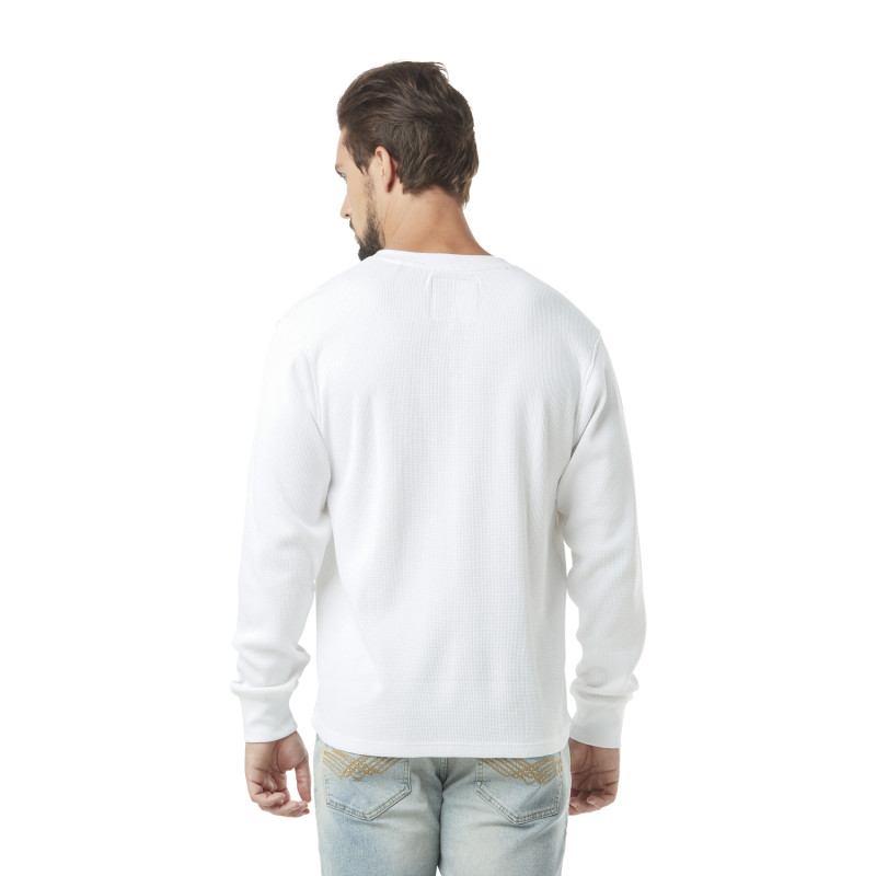 Tee Shirt Blanc Regular Col rond Manches longues Log | Homme - Vondutch Vondutch - 3