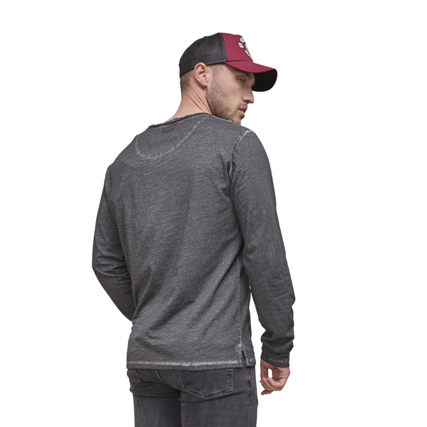 Tee Shirt Gris Regular Manches longues Col V Rony | Homme - Vondutch Vondutch - 3