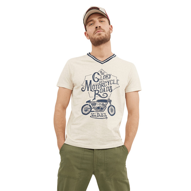 T-shirt col en V homme en coton Glory Vondutch - 1