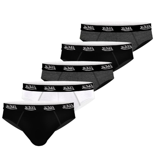 Lot de 5 Slips homme Coton Noir - Vondutch Vondutch - 1