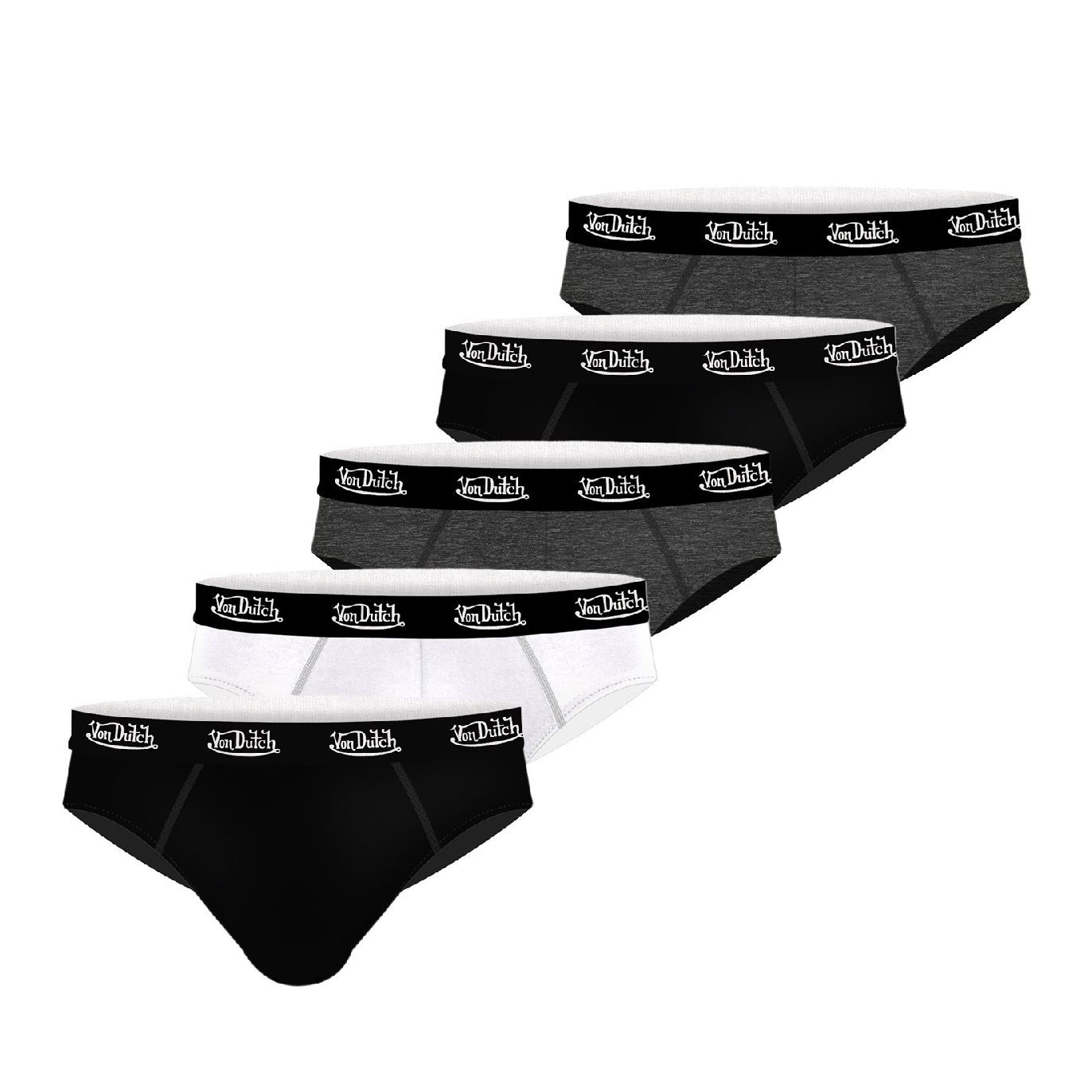 Lot de 5 Slips homme Coton Noir - Vondutch Vondutch - 1