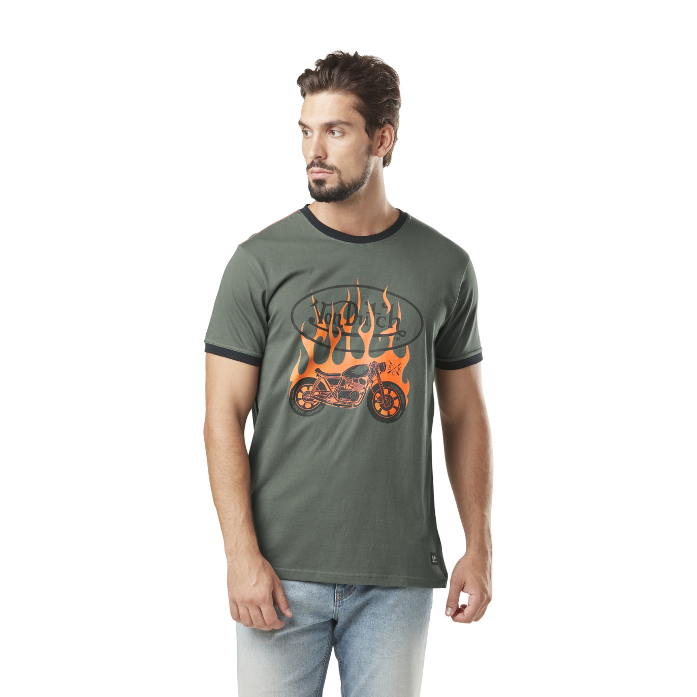 Tee Shirt Vert Regular Col rond FIRE | Homme - Vondutch Vondutch - 1