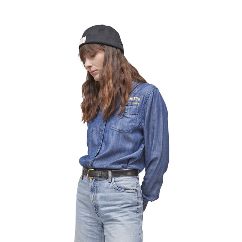 Chemise femme effet jean avec bouton Vondutch - 4
