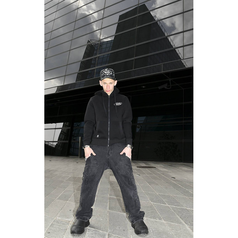 Sweat homme zippé à capuche imprimé devant Sliman Vondutch - 6