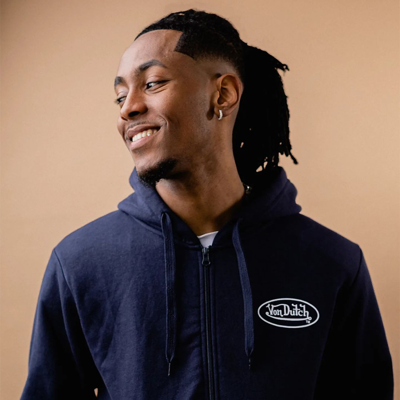Sweat à Capuche Zippé Bleu Molletoné SLIMAN | Homme - Vondutch Vondutch - 6