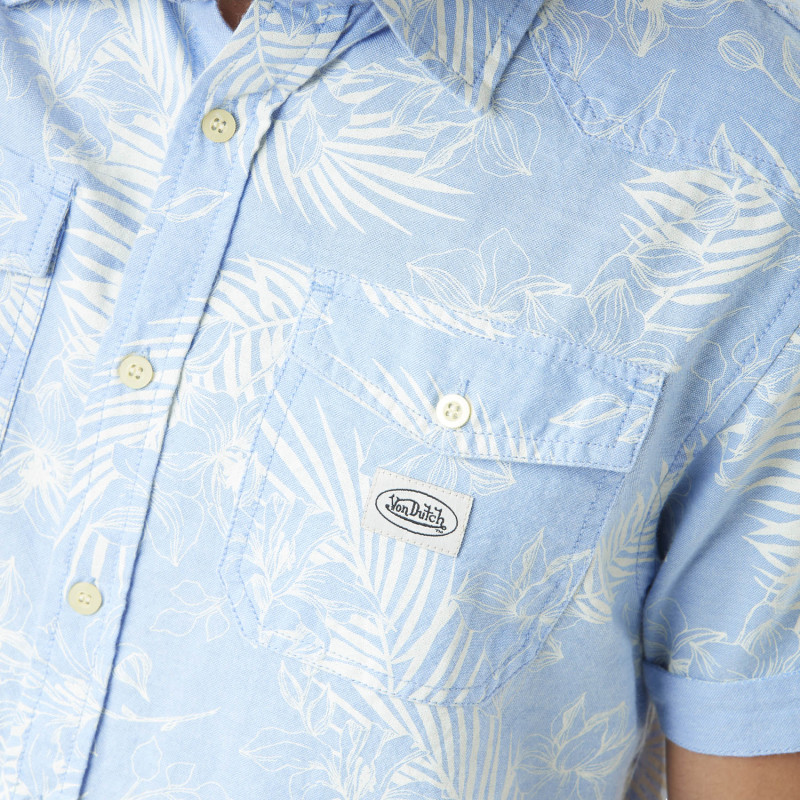 Chemise homme Chambray imprimé fleurs en coton Vondutch - 3
