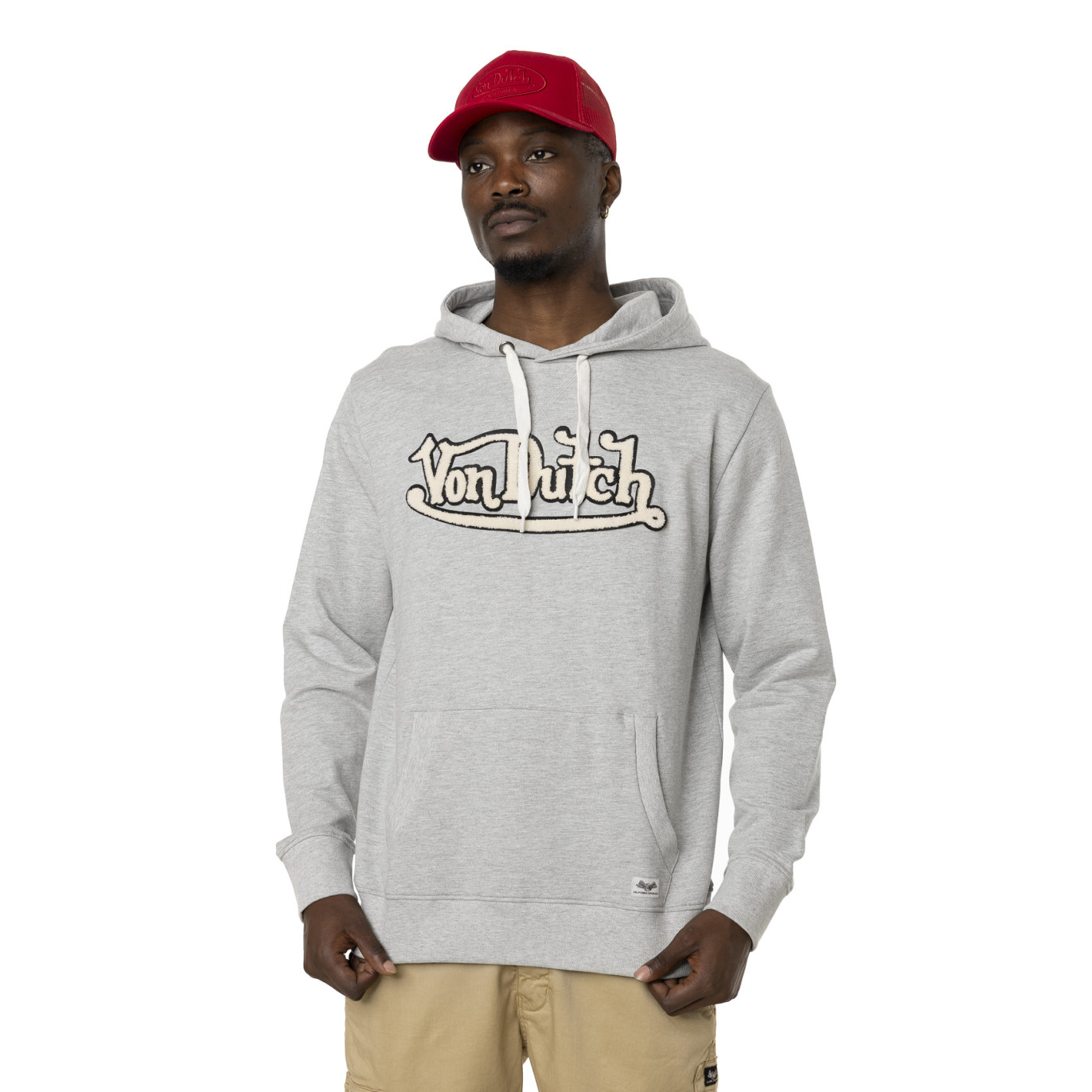 Sweat à capuche logo à bouclette Gris Chiné Baz | Homme - Vondutch Vondutch - 1