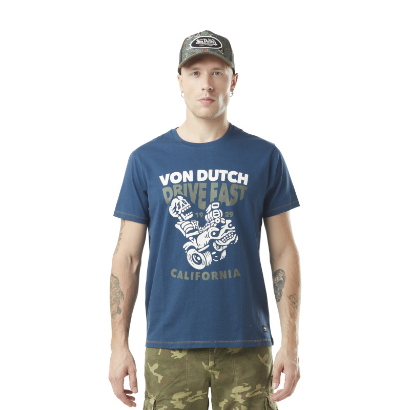 T-shirt homme col rond avec print devant en coton Drive Vondutch - 1