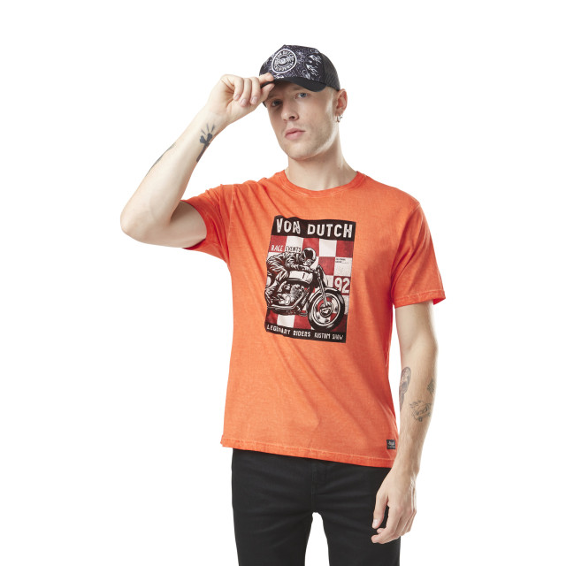 Tee Shirt Orange Imprimé Regular Col rond EVENT | Homme - Vondutch Vondutch - 1