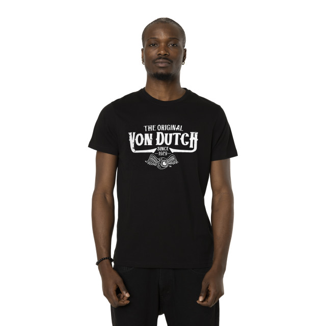 T-shirt homme col rond avec print devant avec acid wash en coton Orig Vondutch - 1