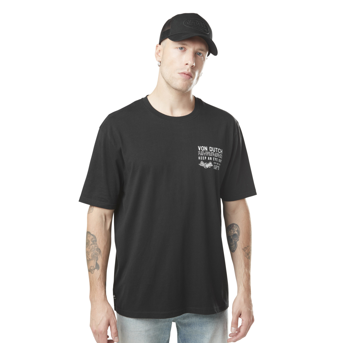 T-shirt homme col rond relax fit avec print dans le dos Photos Vondutch - 1