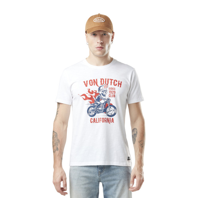 T-shirt homme slub col rond avec print en coton Ride Vondutch - 1