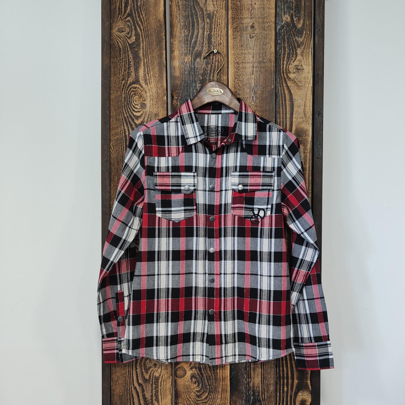 Chemise à carreaux en Coton coupe Régular Manches longues Rouge CHECK | Femme - Vondutch Vondutch - 5