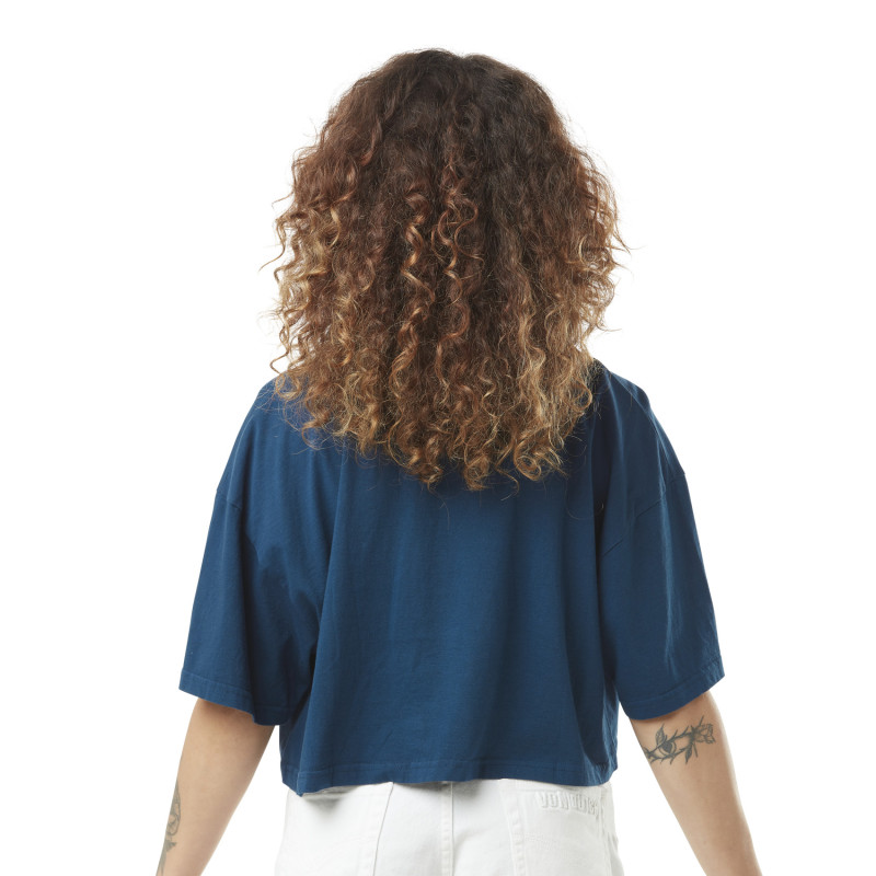 Crop top femme loose avec col constraté et print devant en coton Bu Vondutch - 3