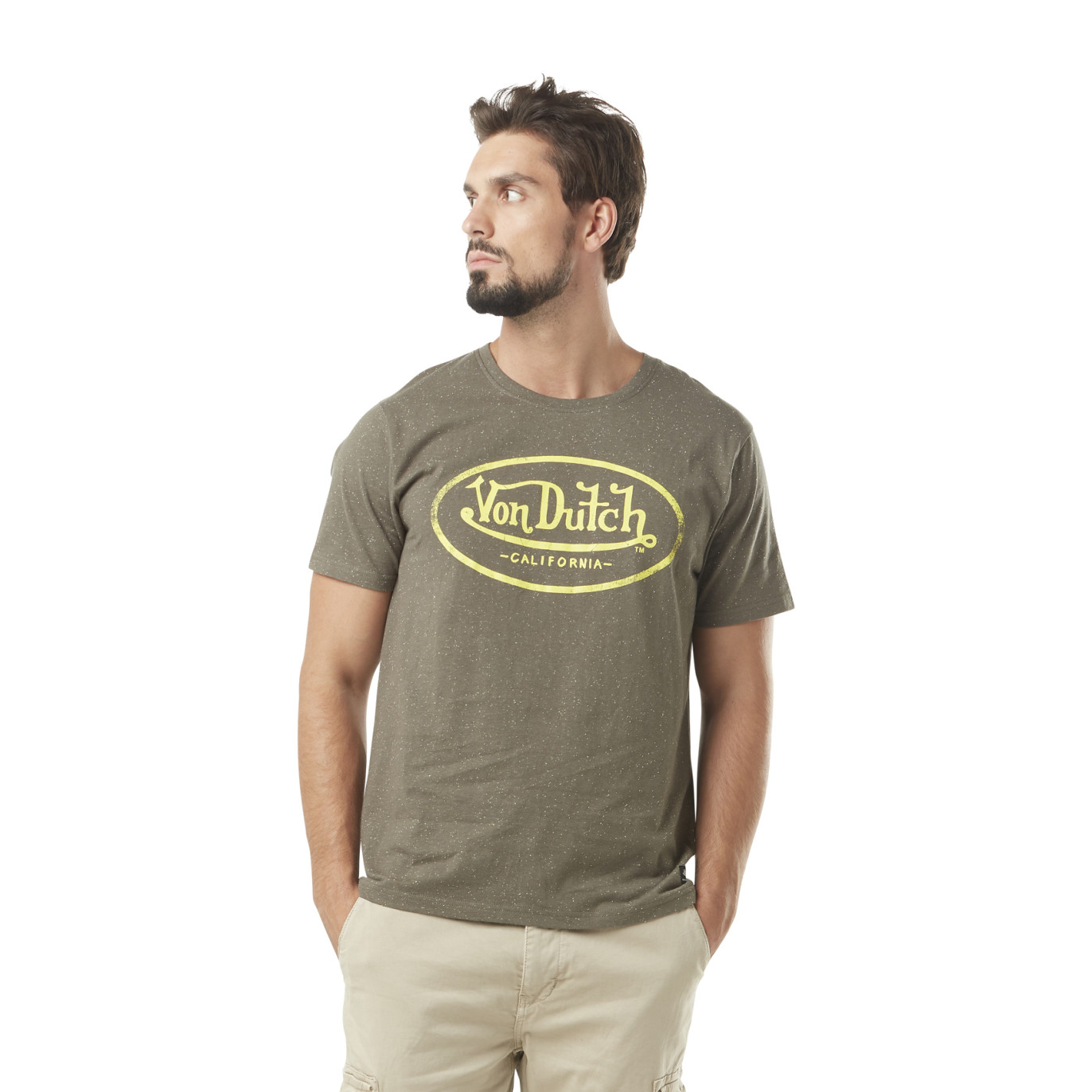 Tee Shirt Vert Chiné Regular Col rond AARON | Homme - Vondutch Vondutch - 1