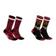 Lot de 2 paires de chaussettes tennis fantaisies noires, rouges | Homme- Vondutch Vondutch - 1