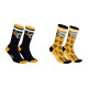 Lot de 2 paires de chaussettes tennis fantaisies noires, jaunes| Homme- Vondutch Vondutch - 1