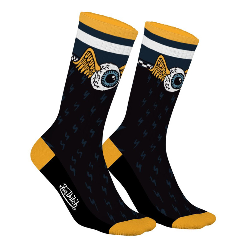 Lot de 2 paires de chaussettes tennis fantaisies noires | Homme- Vondutch Vondutch - 3