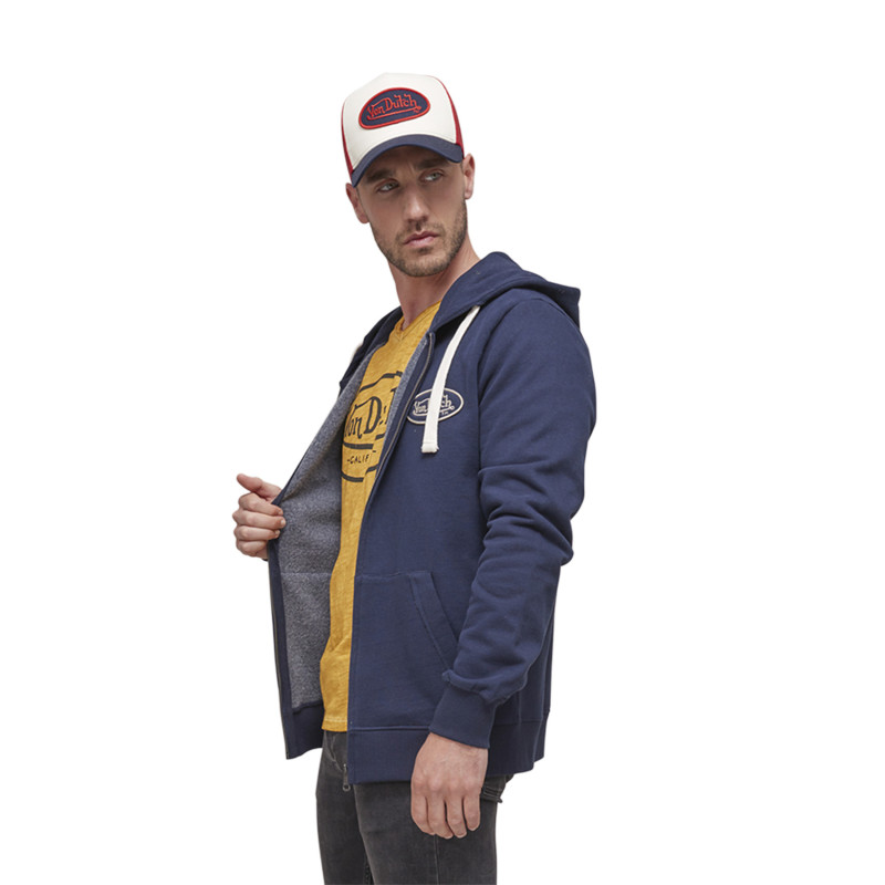 Sweat à Capuche Zippé Bleu Molletoné CAMP | Homme - Vondutch Vondutch - 3