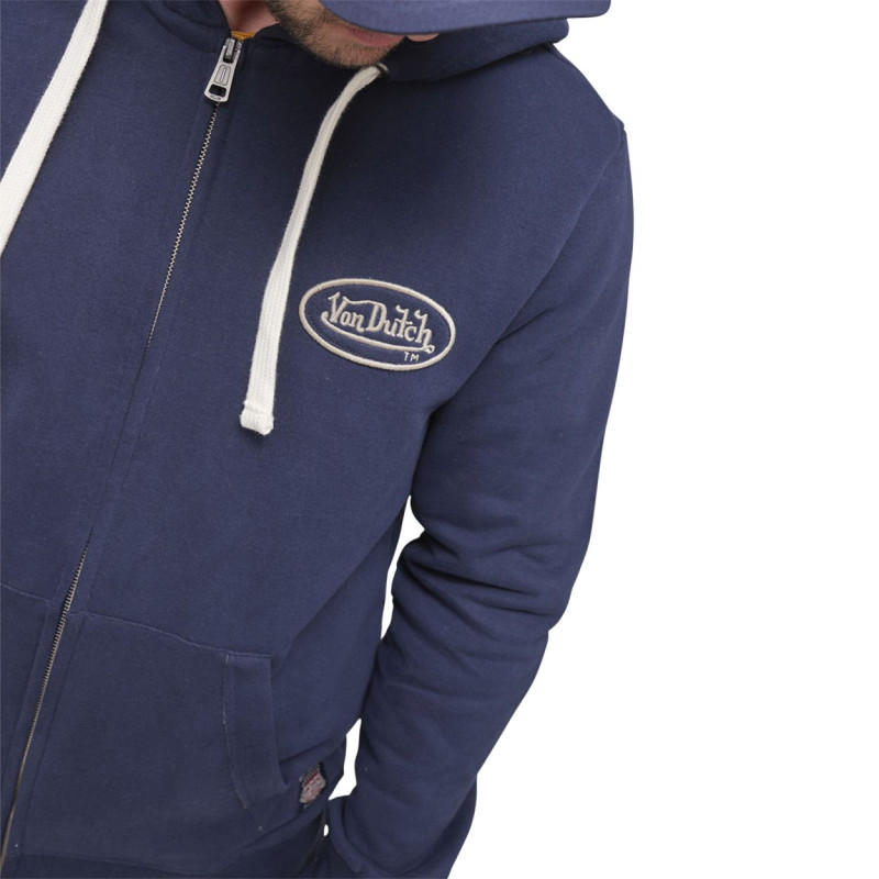 Sweat à Capuche Zippé Bleu Molletoné CAMP | Homme - Vondutch Vondutch - 4