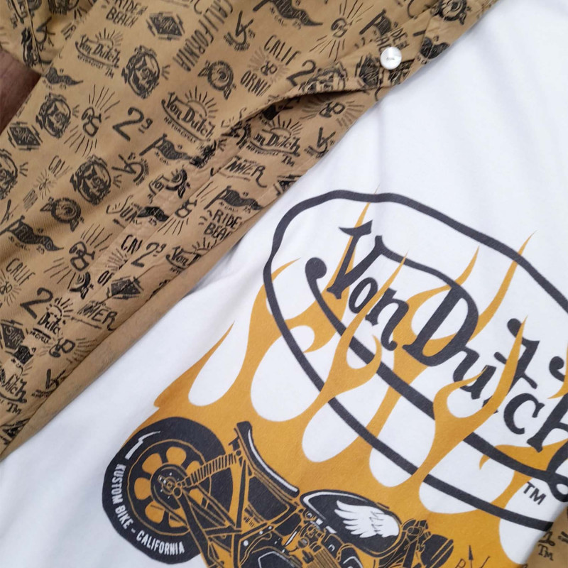 T-shirt homme col rond avec print en coton Fire Vondutch - 4