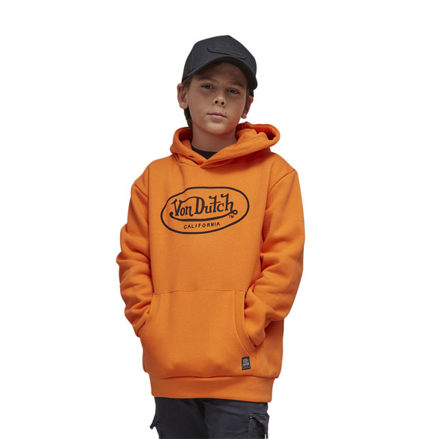 Sweat à Capuche Orange Molletoné BRAND | Garcon - Vondutch Vondutch - 1