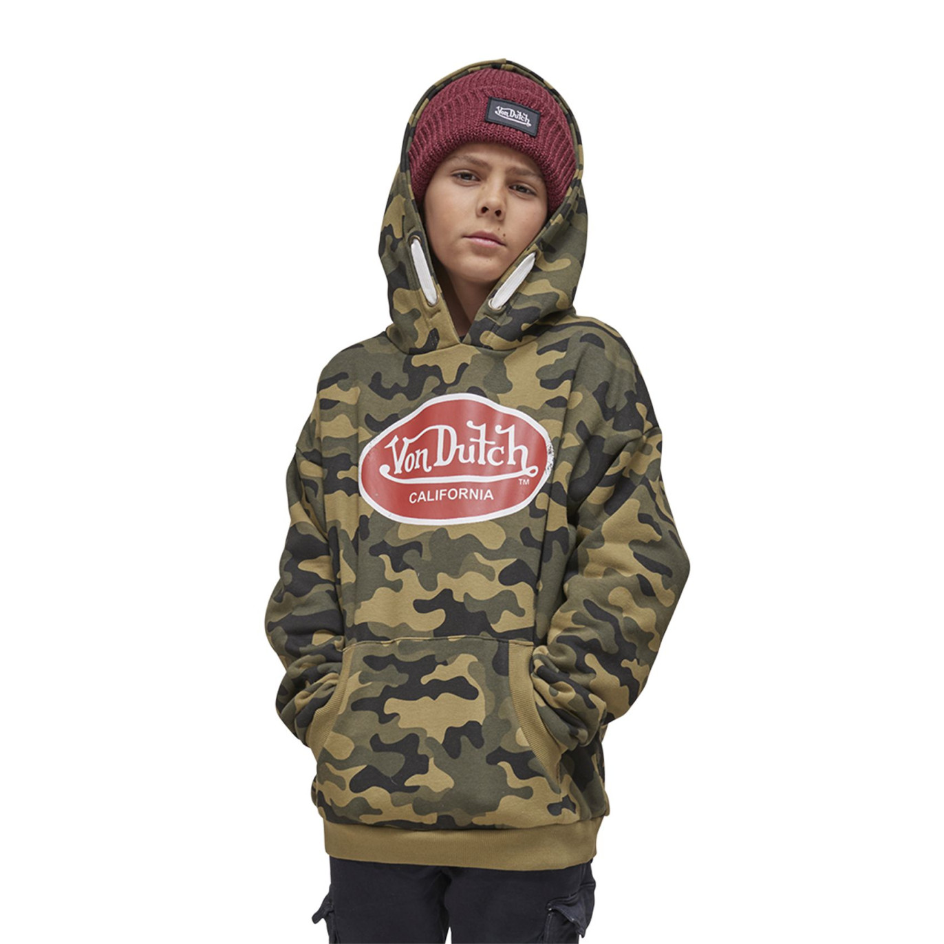 Sweat enfant camo à capuche relax fit Kool Vondutch - 1