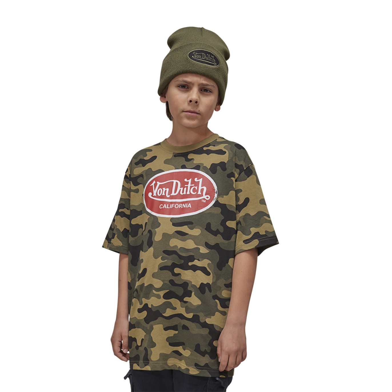 Tee Shirt Vert Camouflage Oversize Col rond RELAX | Garcon - Vondutch Vondutch - 1