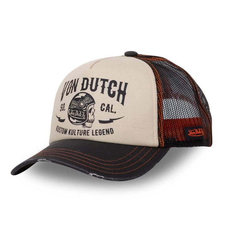 Casquette Vondutch Beige Trucker Snapback effet Usé CREW Vondutch - 1