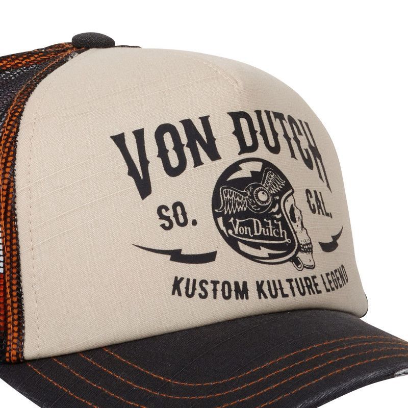 Casquette Vondutch Beige Trucker Snapback effet Usé CREW Vondutch - 2