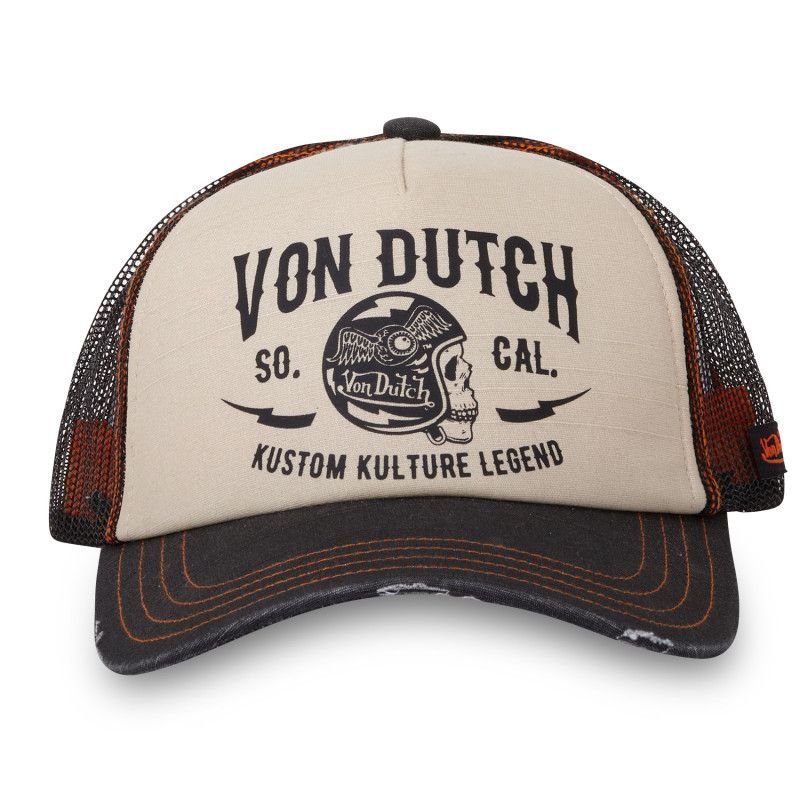 Casquette Vondutch Beige Trucker Snapback effet Usé CREW Vondutch - 3