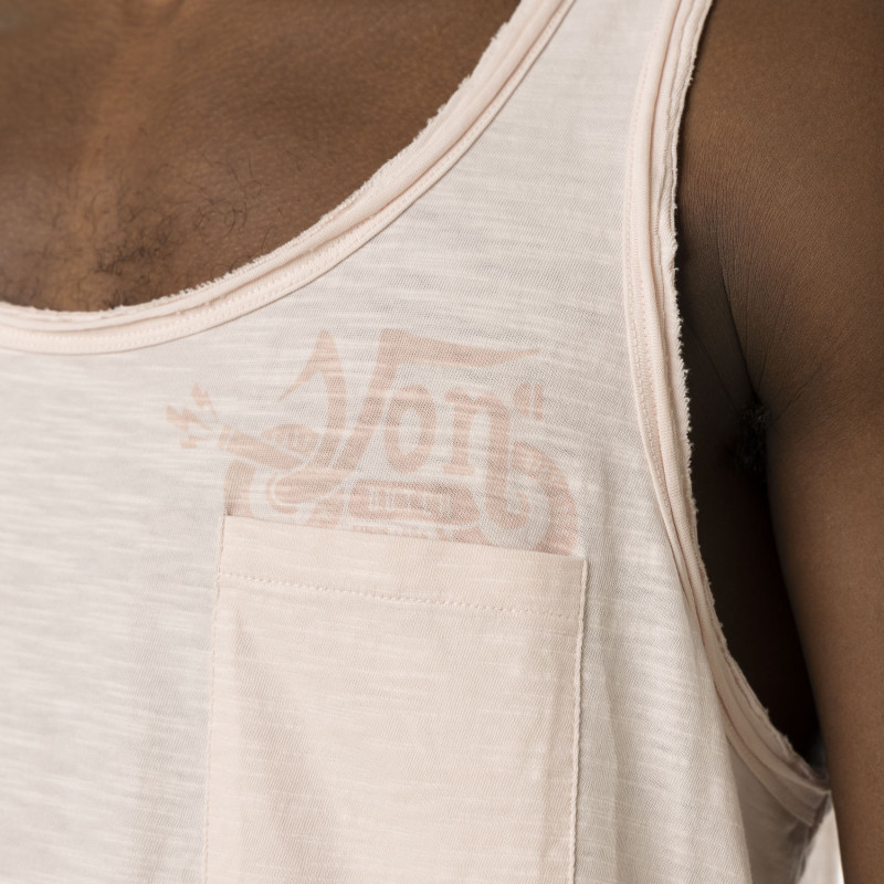 Débardeur homme en slub avec poche et print en coton Chill Vondutch - 2