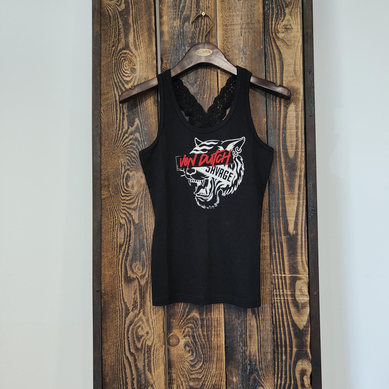 Débardeur Noir coupe Régular Guipure Dentelle SAVAGE | Femme - Vondutch Vondutch - 7