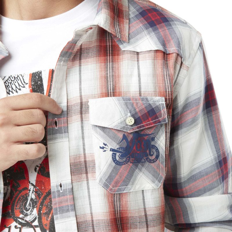 Chemise à carreaux en Coton coupe Regular Manches longues Blanc, Rouge, Bleue CHECK | Homme - Vondutch Vondutch - 3