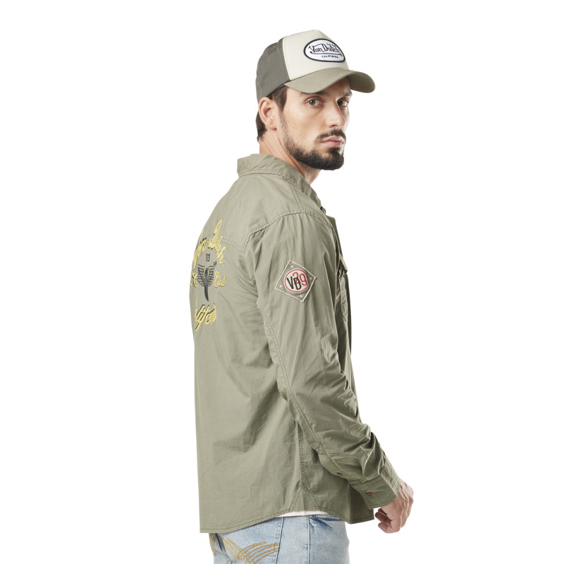 Chemise en Coton coupe Régular Manches longues Verte RUDY | Homme - Vondutch Vondutch - 3