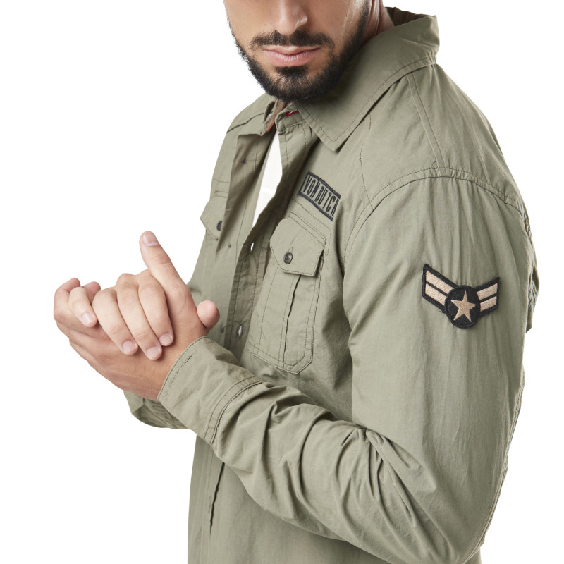 Chemise en Coton coupe Régular Manches longues Verte RUDY | Homme - Vondutch Vondutch - 4