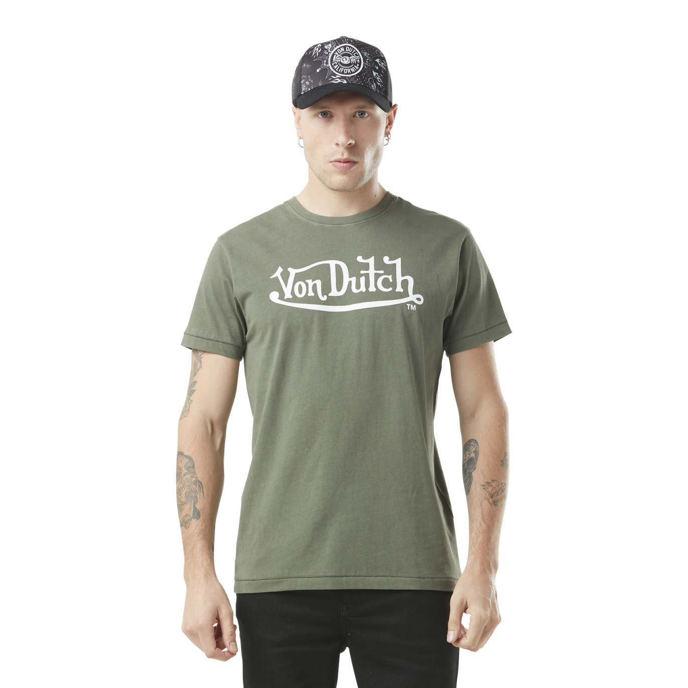 T-shirt homme col rond stretch avec logo Life Vondutch - 1