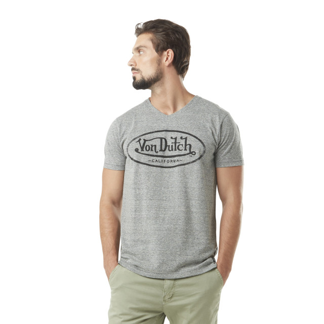 T-shirt homme col v avec logo neppy fluo en coton Tyron Vondutch - 1