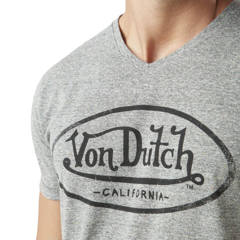 T-shirt homme col v avec logo neppy fluo en coton Tyron Vondutch - 2