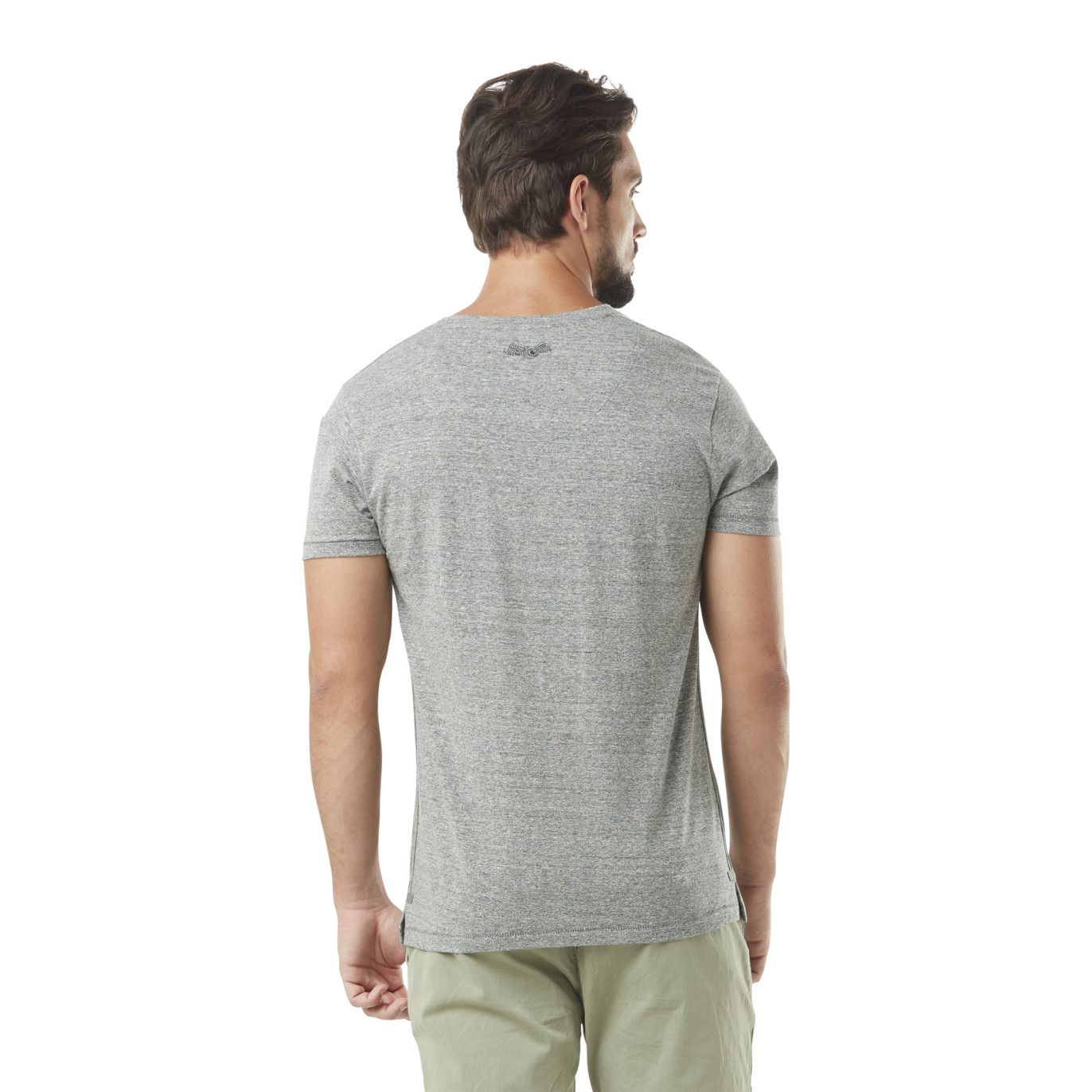 T-shirt homme col v avec logo neppy fluo en coton Tyron Vondutch - 3