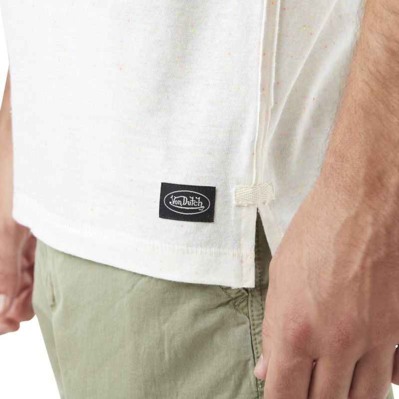 T-shirt homme col v avec logo neppy fluo en coton Tyron Vondutch - 4