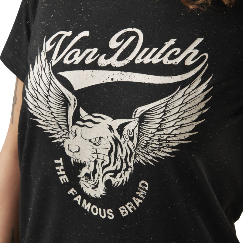 T-shirt femme col rond print devant Famous Vondutch - 2