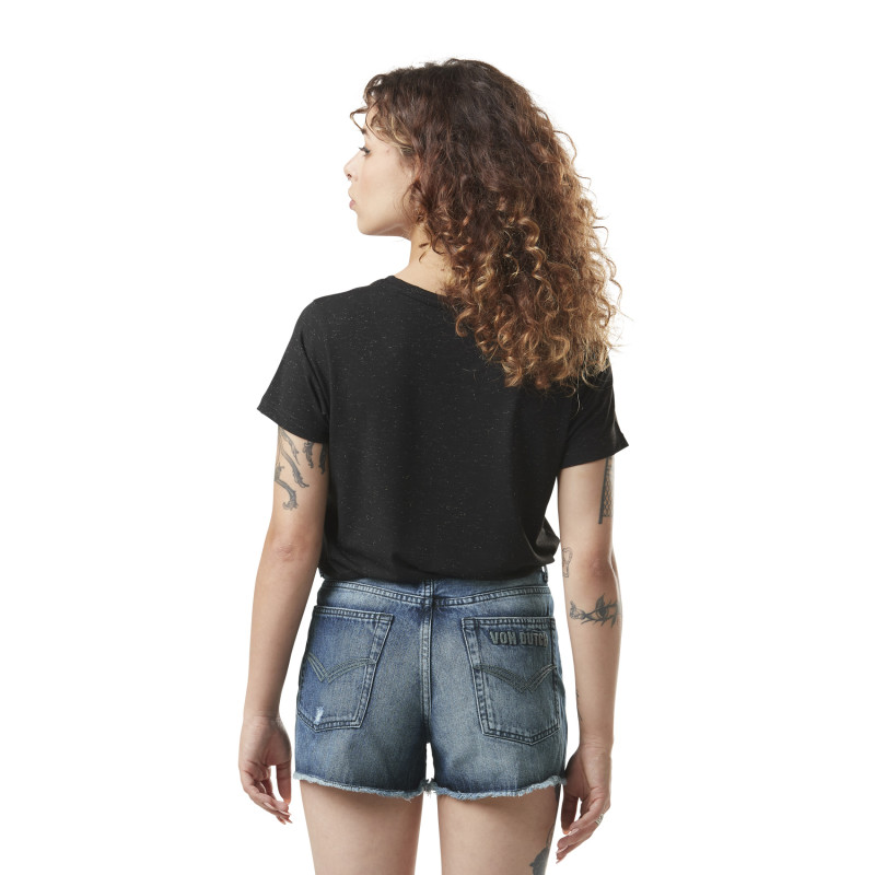 T-shirt femme col rond print devant Famous Vondutch - 4