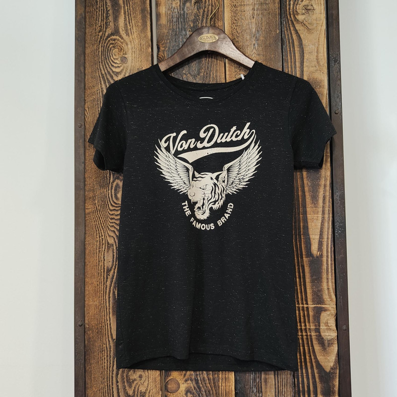 T-shirt femme col rond print devant Famous Vondutch - 7