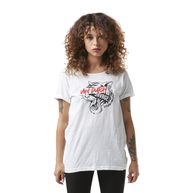 Tee Shirt Blanc coupe Régular effet Flammé SAVAGE | Femme - Vondutch Vondutch - 1