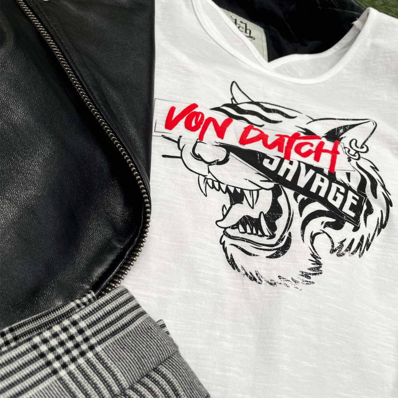 Tee Shirt Blanc coupe Régular effet Flammé SAVAGE | Femme - Vondutch Vondutch - 5