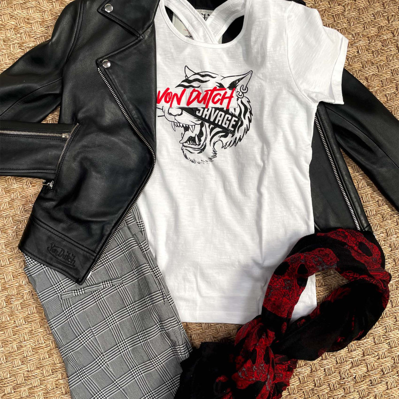 Tee Shirt Blanc coupe Régular effet Flammé SAVAGE | Femme - Vondutch Vondutch - 6