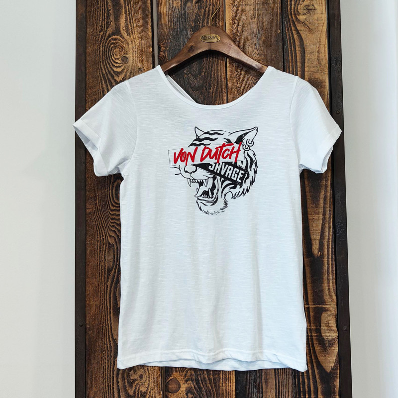 Tee Shirt Blanc coupe Régular effet Flammé SAVAGE | Femme - Vondutch Vondutch - 7