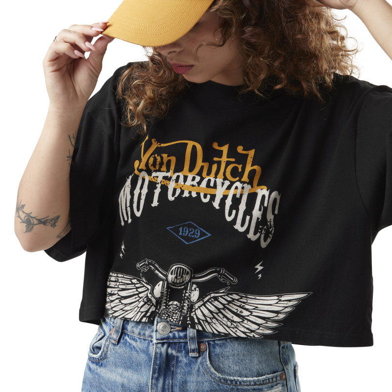Crop top femme loose print devant en coton Will Vondutch - 3