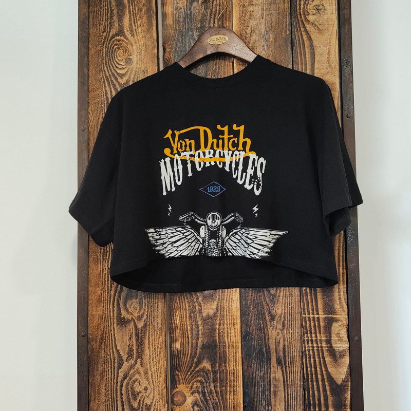 Crop top femme loose print devant en coton Will Vondutch - 6
